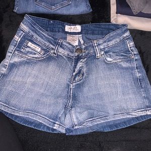 Blinged out rodeo Jean shorts